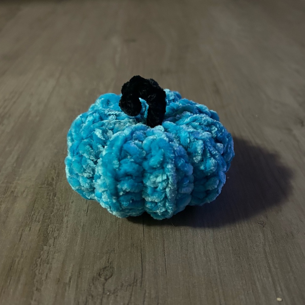 2 for $17 | Blue Crochet Pumpkin
